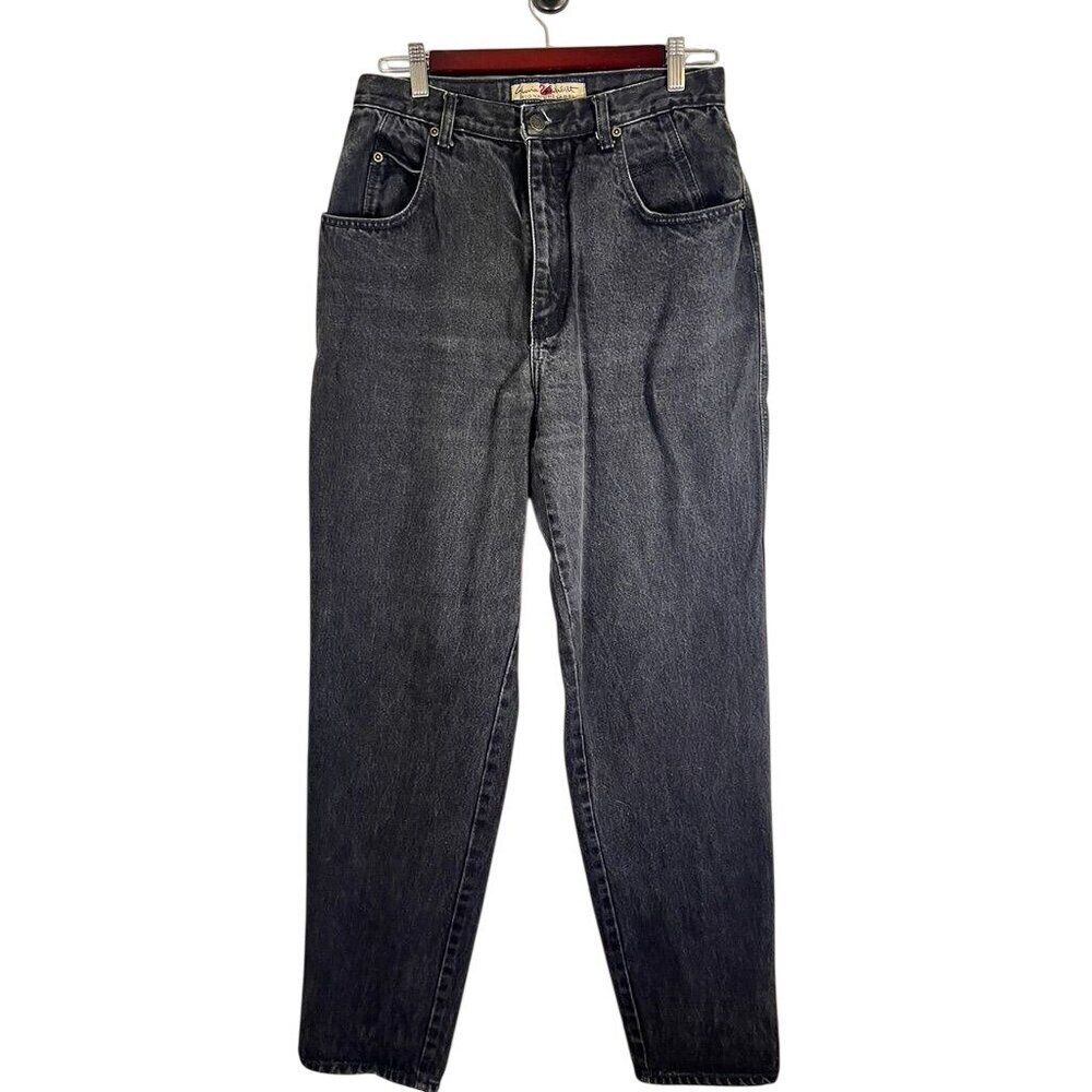 Retro High Rise 90s Denim Jean Black 14 Vintage Classic Tapered Neutral Western